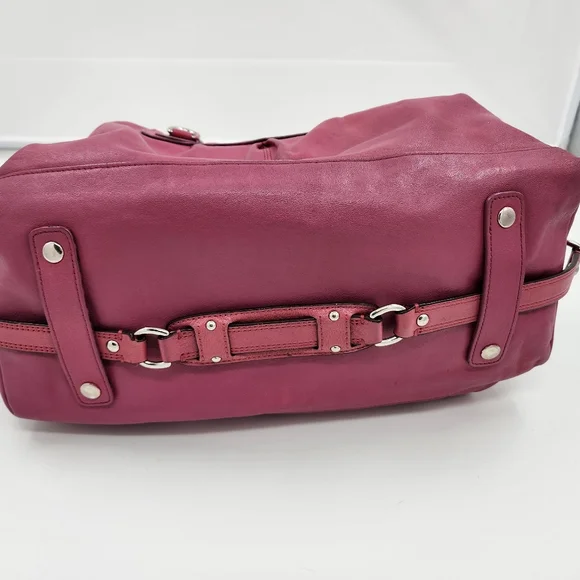 Coach Ashley Pink Leather Satchel handbag w crossbody - Picture 4 of 7